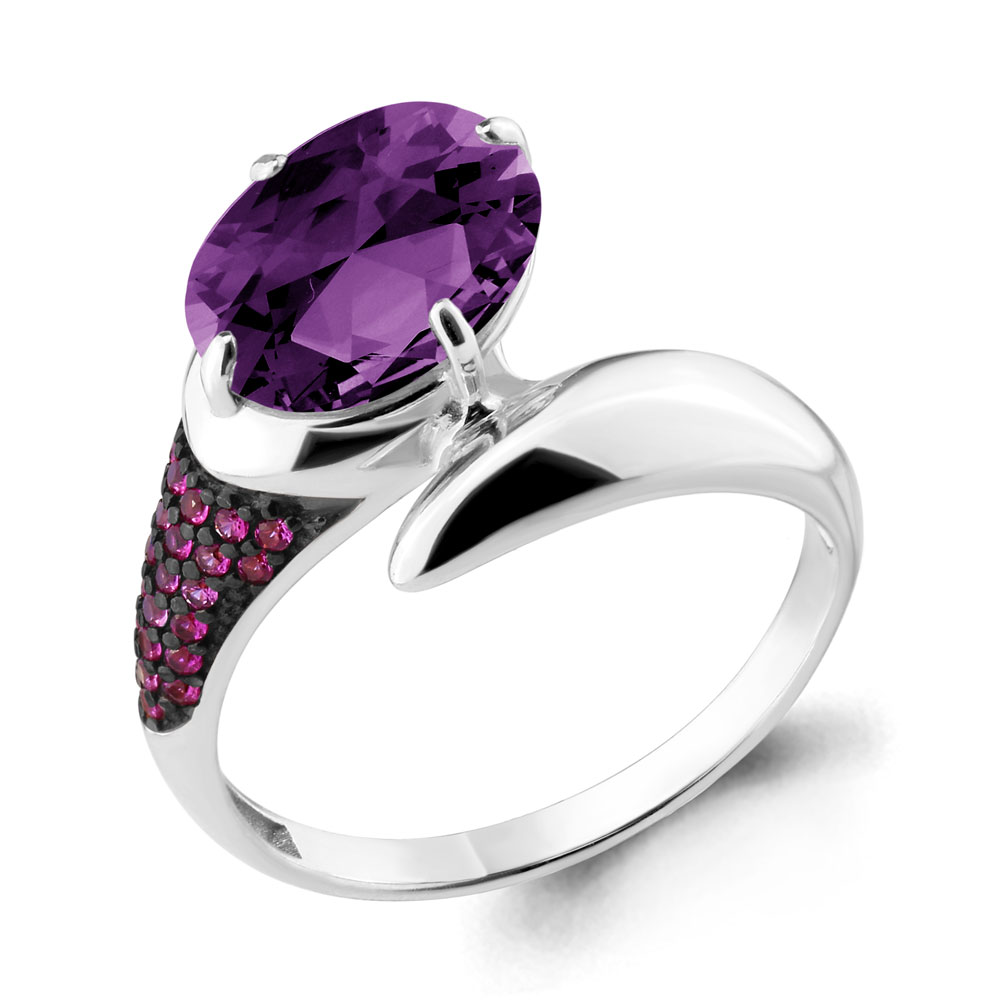 

Кольцо из серебра с аметистом р.  Aquamarine 6902584В_925_р, 6902584В_925_р
