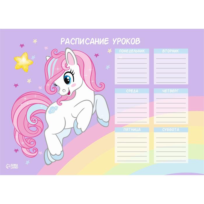 

Расписание уроков Пони А4 (20 шт), Розовый