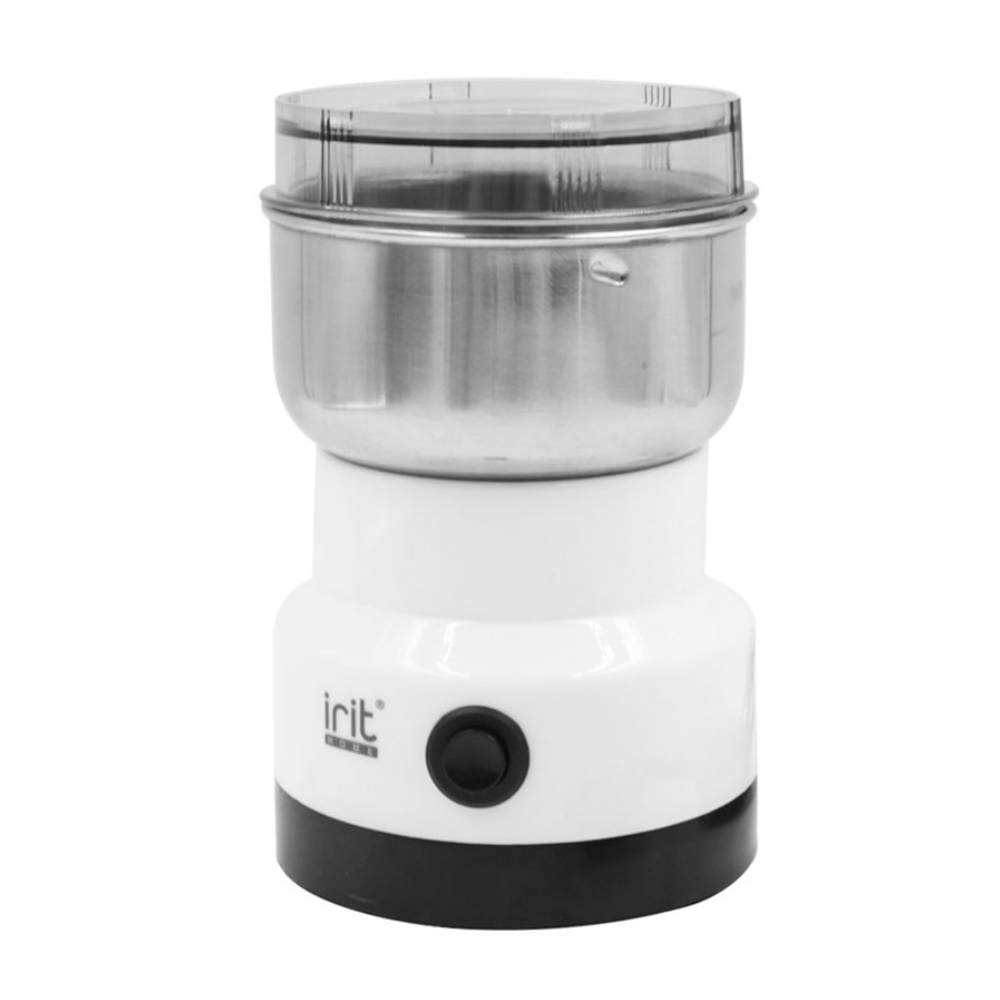 Кофемолка Irit IR-5016 White/Silver портативная мини электрическая кофемолка burr с регулируемой съемной камерой грубого помола для домашнего путешествия офиса кофейни