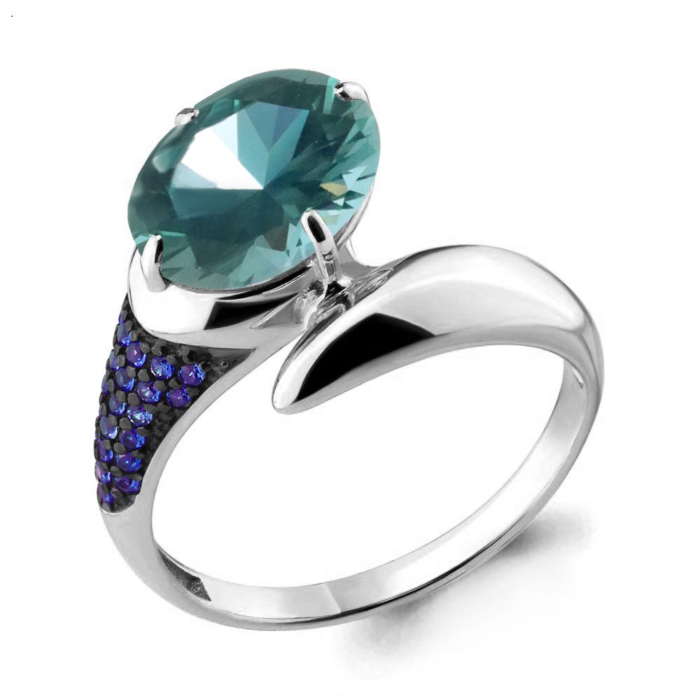 

Кольцо из серебра с сапфиром р. 18 Aquamarine 6902588Б_925_р, 6902588Б_925_р