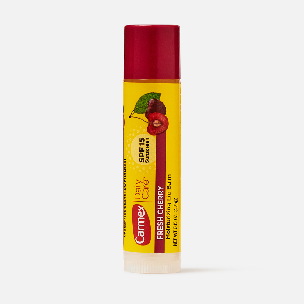 

Бальзам для губ CARMEX SPF15 солнцезащитный, увлажняющий, вишня 4,25 г, Желтый