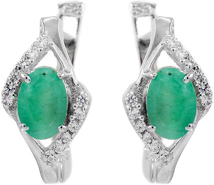 

Серьги из серебра с изумрудом/фианитом Evora 617658-e, 617658-e