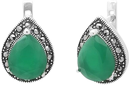 

Серьги из серебра с агатом/марказитом Evora 627668-e, 627668-e