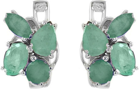 

Серьги из серебра с изумрудом Evora 628332-e, 628332-e