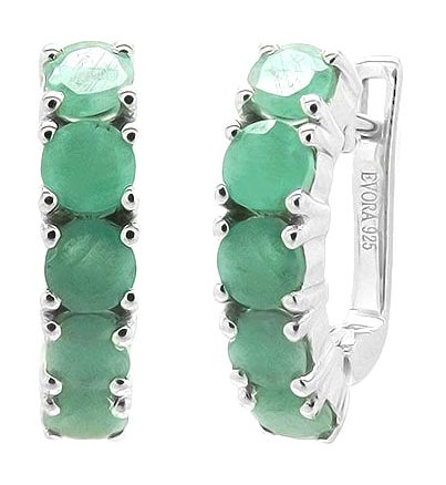

Серьги из серебра с изумрудом Evora 630074-e, 630074-e