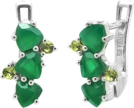

Серьги из серебра с агатом/перидотом Evora 633806-e, 633806-e
