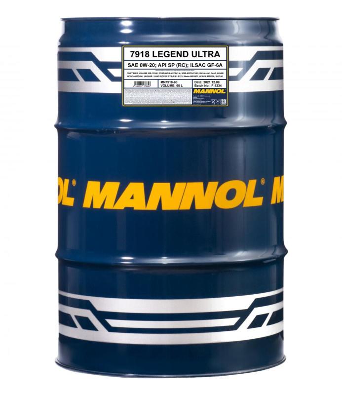 фото 7918 mannol legend ultra 0w20 60 л. синтетическое моторное масло 0w-20