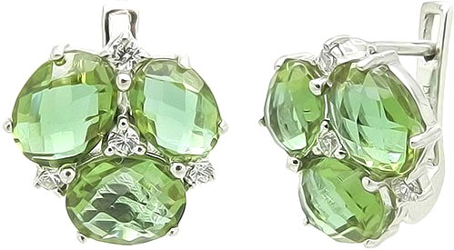 

Серьги из серебра с султанитом/фианитом Evora 635415-e, 635415-e