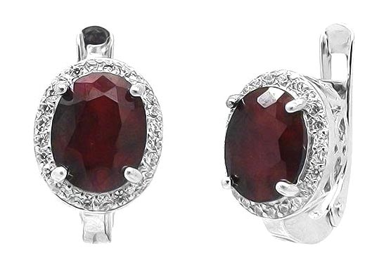 

Серьги из серебра с рубином/фианитом Evora 636744-e, 636744-e