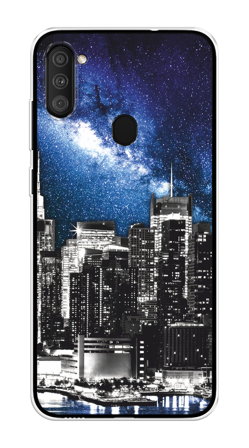 

Чехол на Samsung Galaxy A11/M11 "Космический Нью-Йорк", Синий;серый, 2100150-1