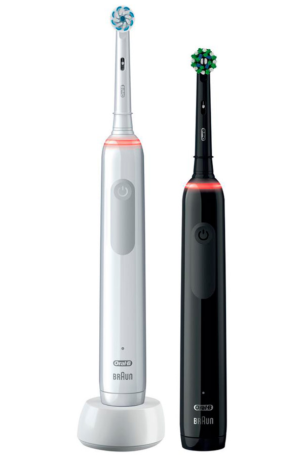 

Электрическая зубная щетка Oral-B Pro 3 3900 duo белый, черный, Pro 3 3900 duo