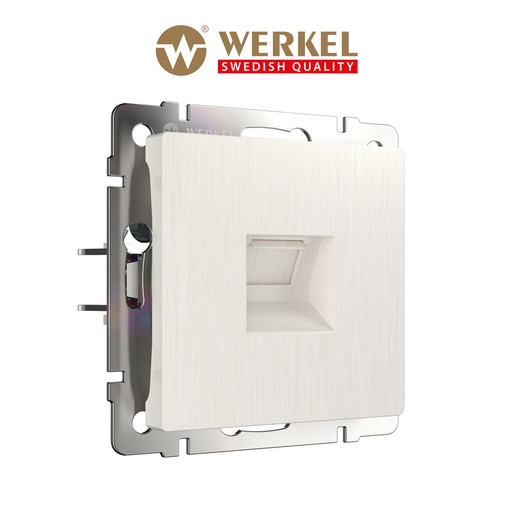 

Встраиваемая телефонная розетка RJ-11 Werkel W1182013 перламутровый рифленый, Белый, Телефонная розетка RJ-11