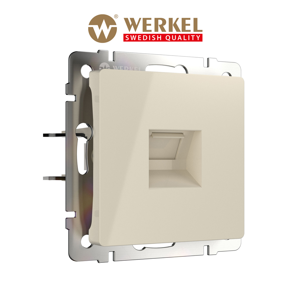 

Встраиваемая телефонная розетка RJ-11 Werkel W1182003 слоновая кость, Бежевый, Телефонная розетка RJ-11