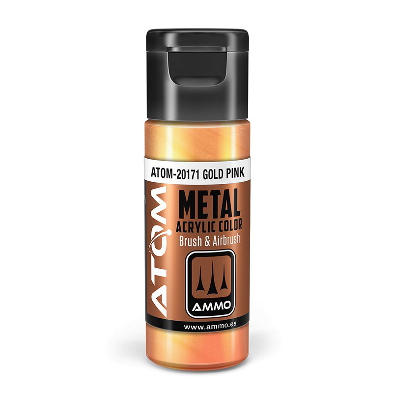 

Акриловая краска Ammo Mig Atom Color Metallic Золотисто-розовый Gold Pink ATOM20171