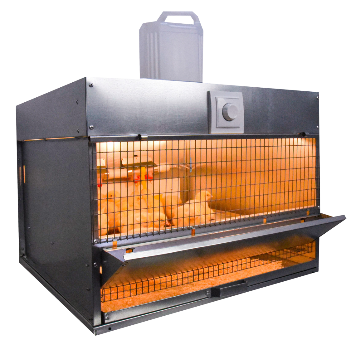 Брудер для цыплят БР-55-стандарт, поилка, кормушка, серебристый, металл, 46х58х64 см, 12кг