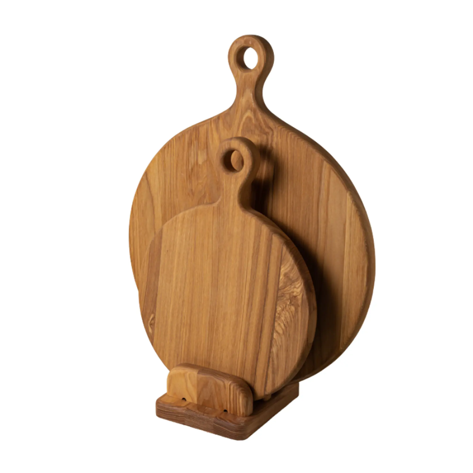 

Wood&Stone Набор досок разделочных из ясеня с подставкой (круглые), Коричневый