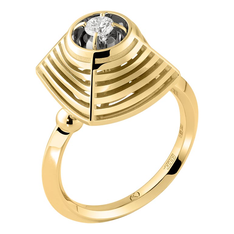 Кольцо из желтого золота с бриллиантом р. 18 Ringo ZK-7850-Y