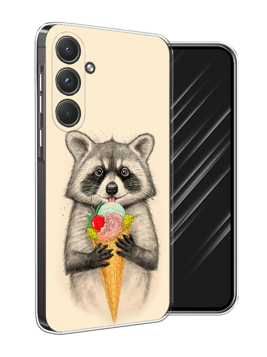 

Чехол Awog на Samsung Galaxy A55 5G "Енот с мороженым", Бежевый;серый, 2109450-1