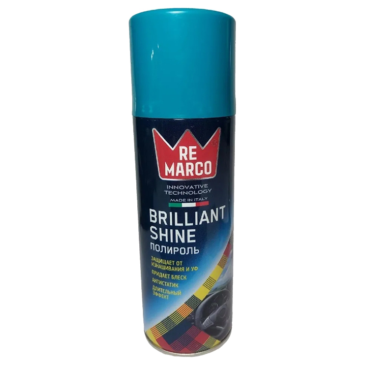 Полироль для пластика RE MARCO Brilliant Shine глянец 200мл, аэрозоль, Perfume 808, RM-222