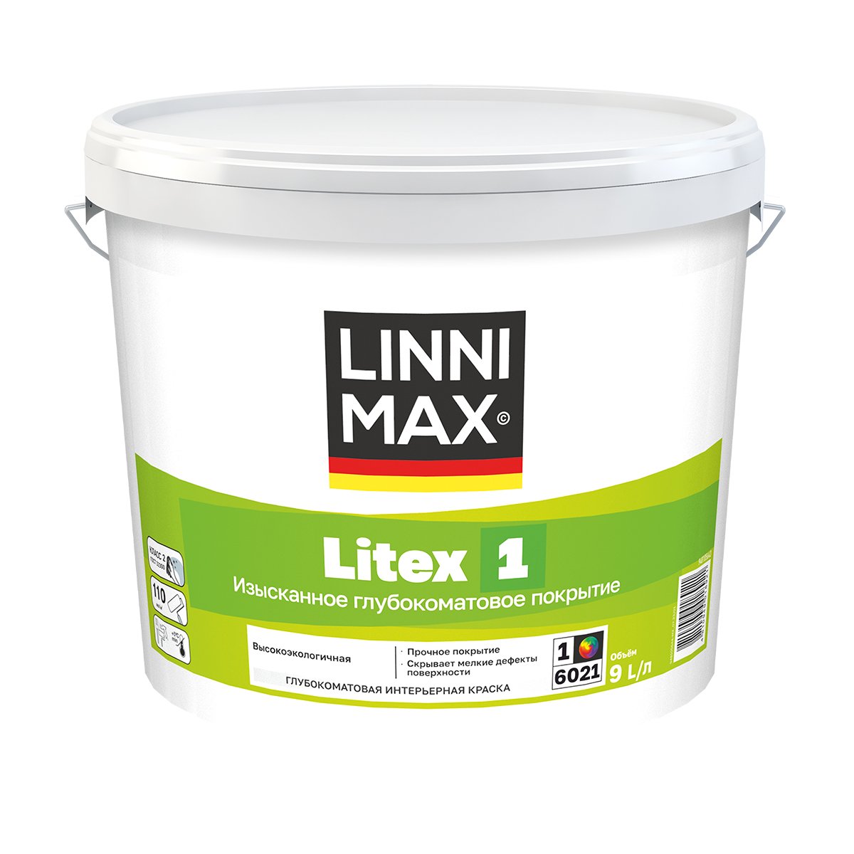 Краска интерьерная Linnimax 948105643 Litex 1, база 1, белая, 9 л