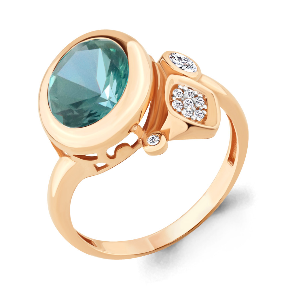 

Кольцо из серебра с турмалином р. 19 Aquamarine 6902788А_925_з, 6902788А_925_з