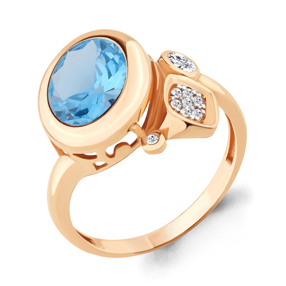 

Кольцо из серебра с топазом р.  Aquamarine 6902792А_925_з, 6902792А_925_з