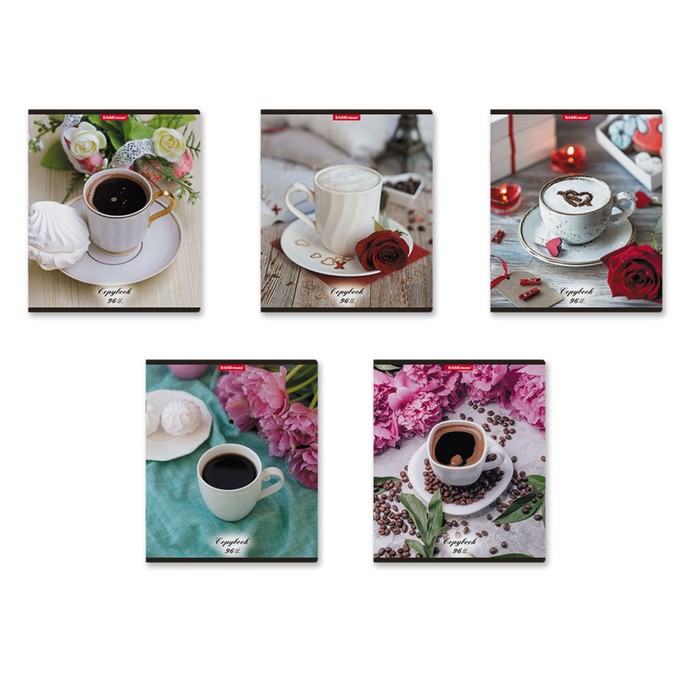 

Тетрадь 96л кл ErichKrause Coffee Break, матовая ламинация, микс