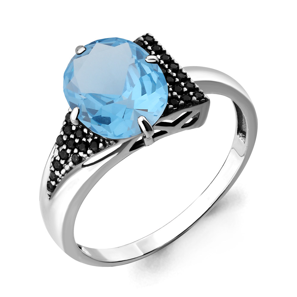 

Кольцо из серебра с топазом р. 18 Aquamarine 6902892Ч_925_р, 6902892Ч_925_р