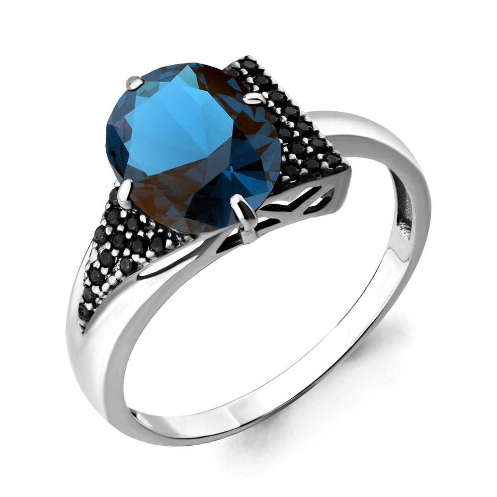 

Кольцо из серебра с топазом р. 18,5 Aquamarine 6902893Ч_925_р, 6902893Ч_925_р