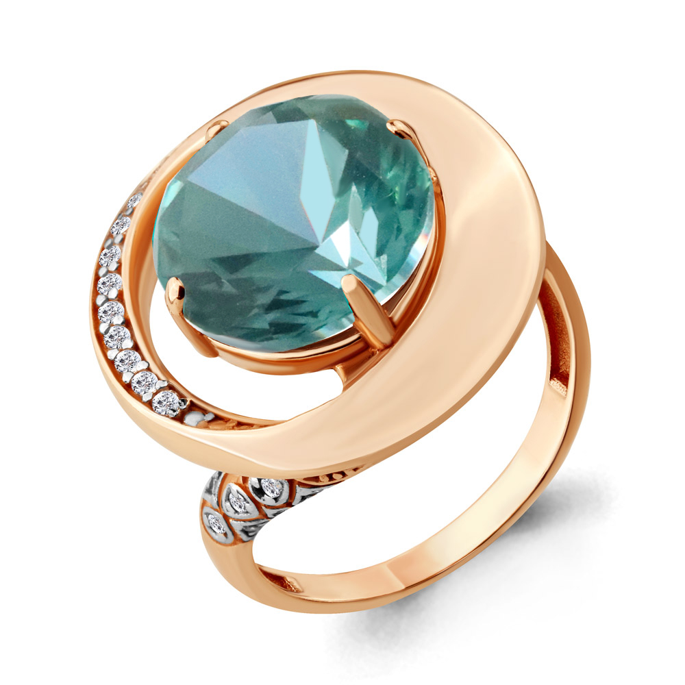 

Кольцо из серебра с турмалином р.  Aquamarine 6903088А_925_з, 6903088А_925_з