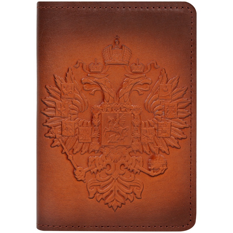 Обложка для паспорта Кожевенная мануфактура Орел Российской Империи, коричневый