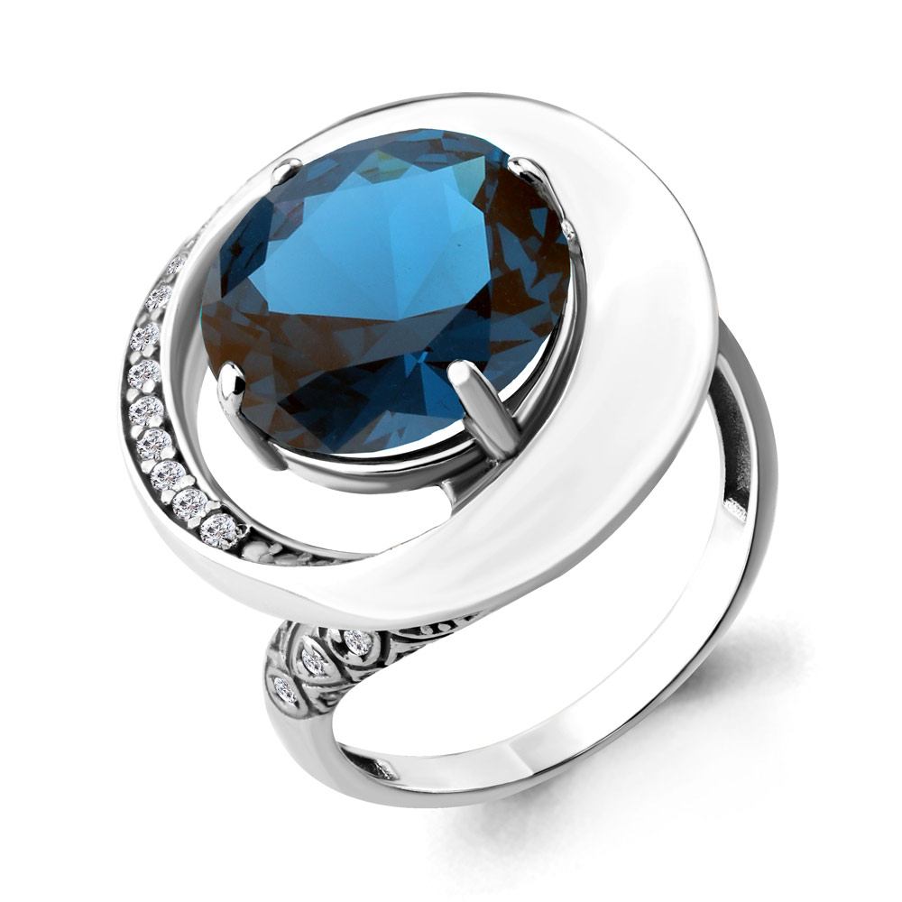

Кольцо из серебра с топазом р. , Aquamarine 6903093А_925_р, 6903093А_925_р