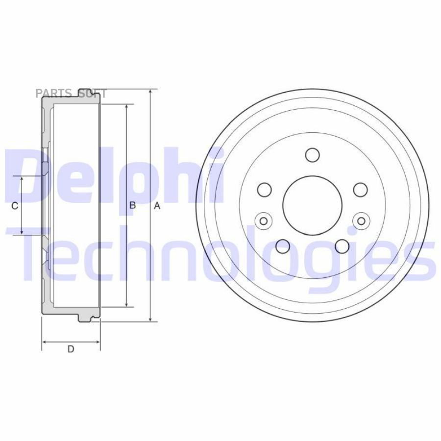 DELPHI Барабан тормозной BF597