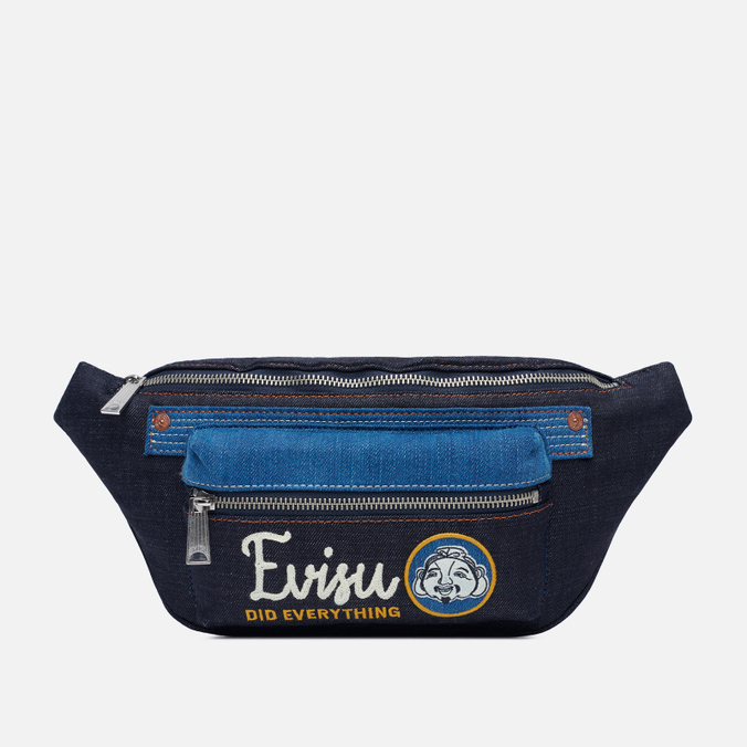 фото Поясная сумка мужская evisu denim, синий