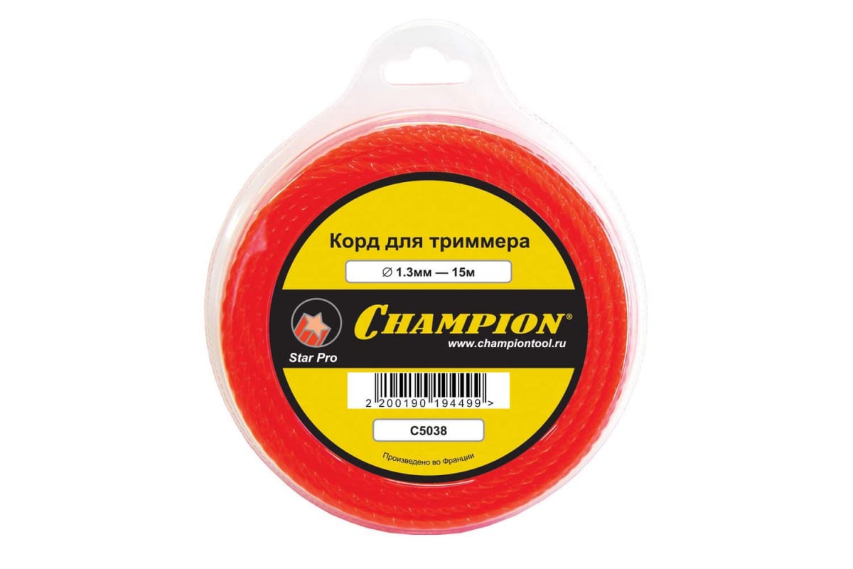

Корд тримм. Champion Star Pro 1.3мм х 15м (звезда)