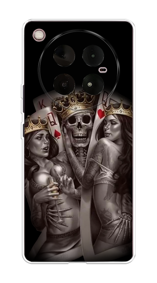 

Чехол на Infinix Zero 40 4G "Карты король и королевы", Серый;желтый, 3106350-1
