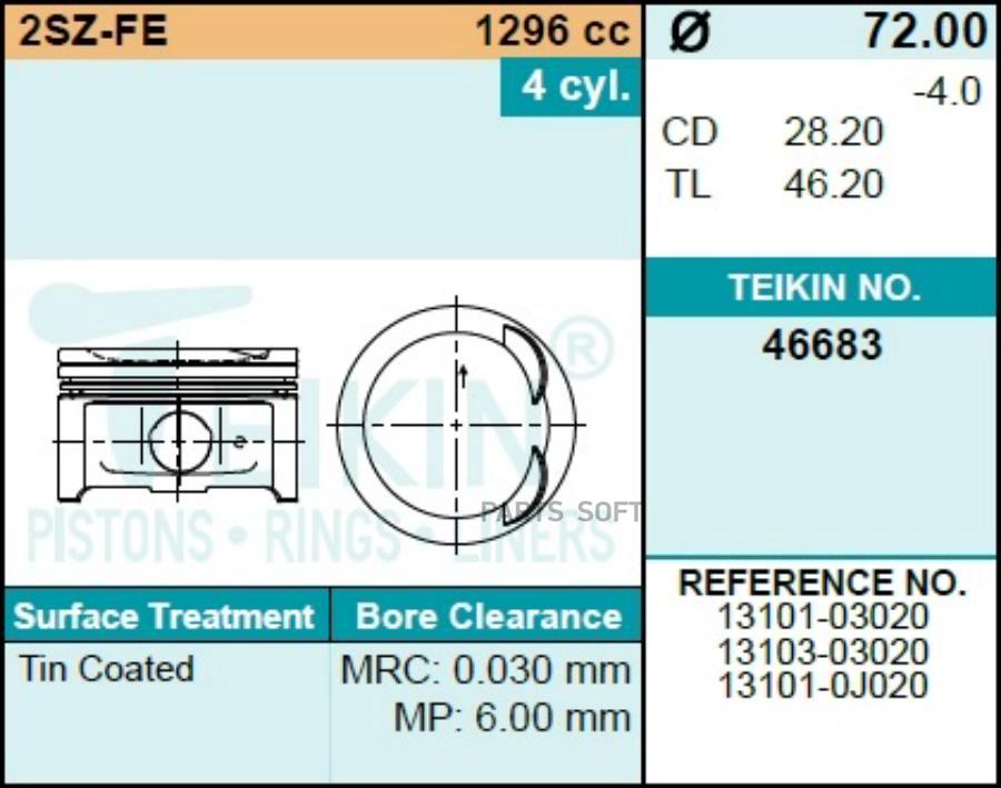 Поршень Двигателя Штупак TEIKIN 46683STD