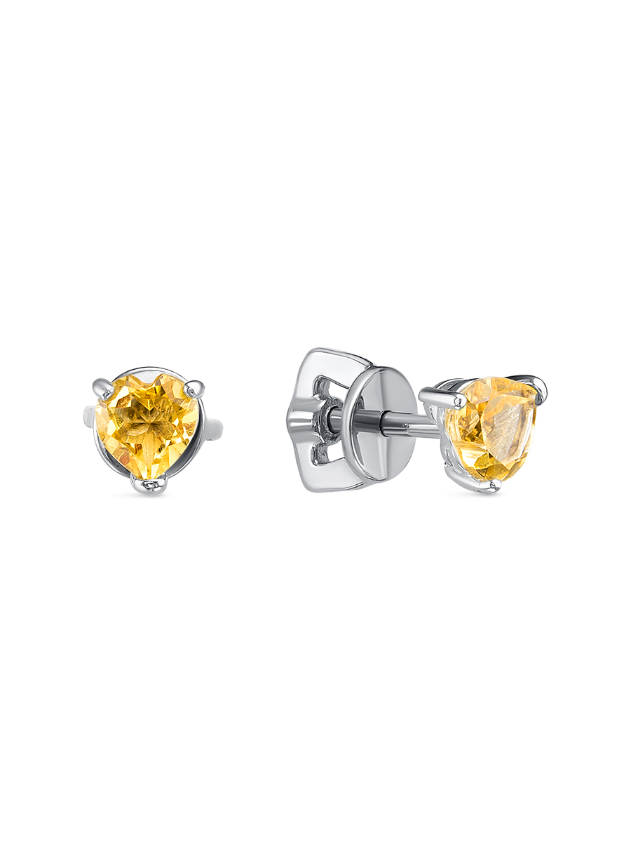 

Серьги-пусеты из серебра с цитрином SamoroDki Jewelry 2-04-008-34рП, 2-04-008-34рП