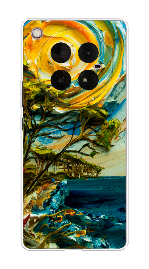 

Чехол на Infinix Zero 40 4G "Солнце живопись", Желтый;синий, 3106350-1