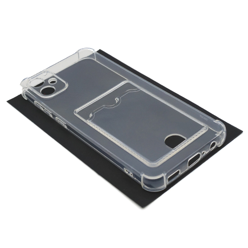 

Силиконовый чехол с карманом для карт Samsung A05, прозрачный