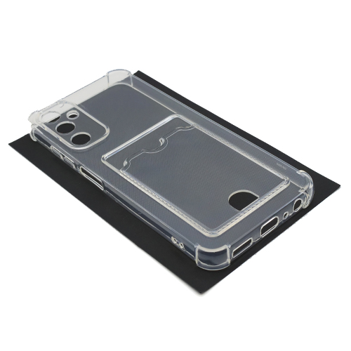 

Силиконовый чехол с карманом для карт Samsung A05S, прозрачный