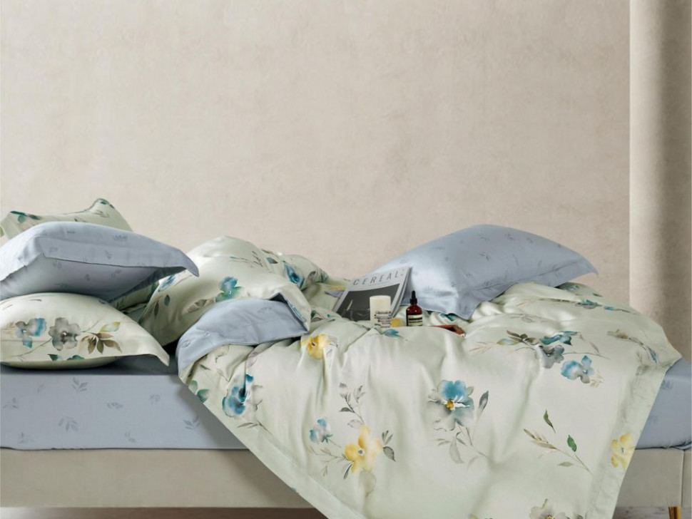 

Постельное белье из тенсела Asabella 1964-6 4 нав. евро серый,бежевый, ANBL-1964