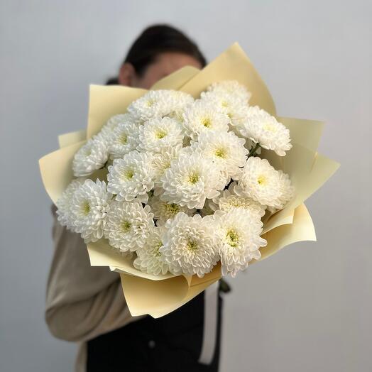 

Букет цветов, Boom Bouquet, хризантема кустовая, 5шт, 50см, белый