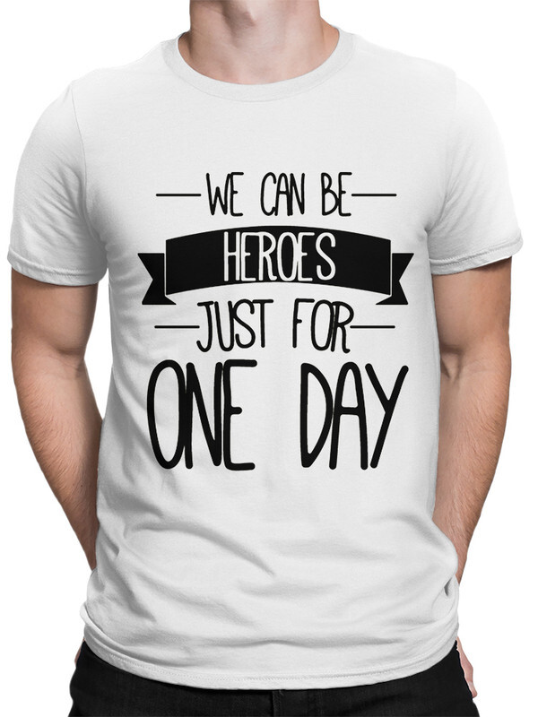 

Футболка мужская Dream Shirts Дэвид Боуи - Герои белая XS, Дэвид Боуи - Герои