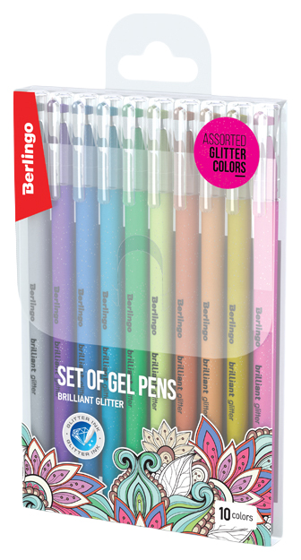 

Набор гелевых ручек Berlingo "Brilliant Glitter" CNg_50510, 10 шт, 10 цв, 1 мм, 791-675
