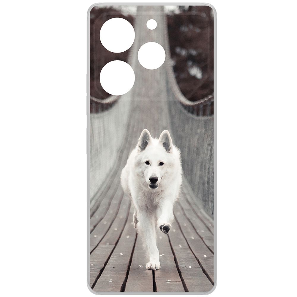 

Чехол-накладка Krutoff Clear Case Пес на мосту для TECNO Pova 6 Pro, Прозрачный