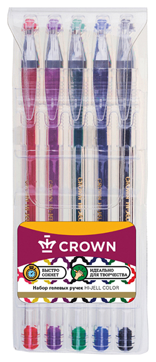 

Набор гелевых ручек Crown "Hi-Jell Color" HJR-500SET/5, 5 шт, 5 цв, 891-094