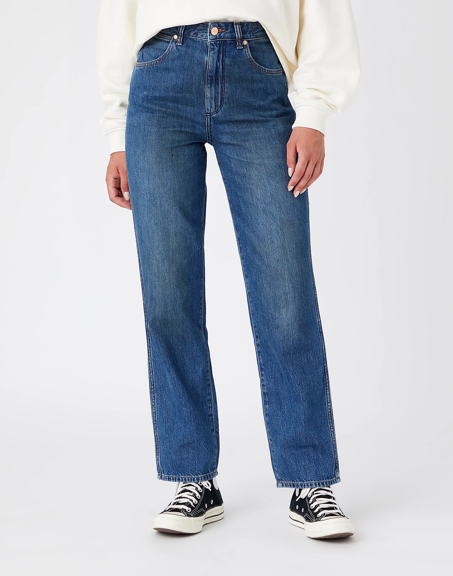 

Джинсы женские Wrangler Mom Straight синие 25/32, Mom Straight