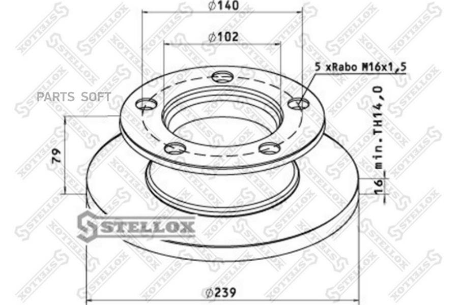 

Тормозной диск Stellox комплект 1 шт. 8500761SX