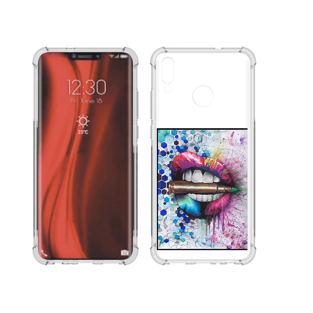

Чехол MyPads Tocco для Honor 8X разноцветные губы с пулей (PT118984.69.571), Tocco